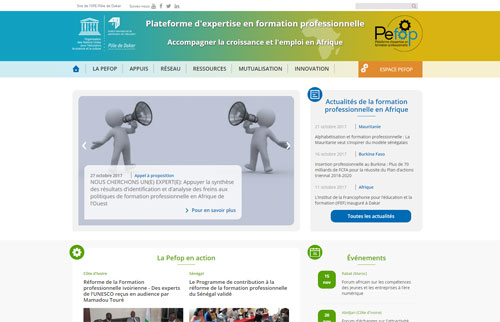 Conception, UX et Design Site Web UNESCO - PEFOP